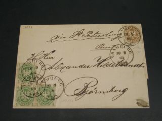 Germany Preussen 1866 Folded Letter To Finland Via Spb Russia 16294
