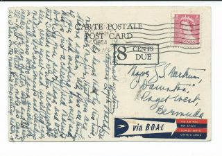 Air Mail To Bermuda Short Paid 1954