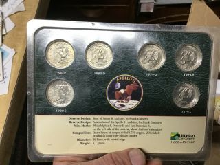 Susan B Anthony Dollar 6 Coin Set 1979 1980 P D S Littleton Set Apollo 11 4