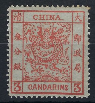 China 1878 - 83 Large Dragon Thin Paper 3ca Fresh Hinged