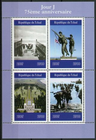 Chad 2019 Mnh Wwii Ww2 D - Day 75th Anniv 4v M/s Military World War Ii Stamps