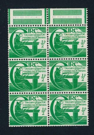 Ireland 1944 ½d Booklet Pane Wmk Right Vf Mnh Sg 133w Hb Bp13i Sc 128a (see Belo