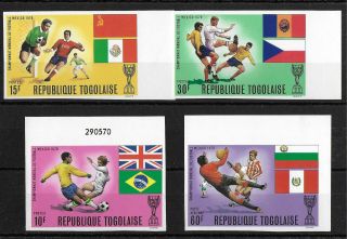 Togo,  1970,  World Cup,  Imperf.  Set,  Compl,  Mnh,  Mi Cat 90€,  Sc - Not Listed,  Mi 792ab - 799ab