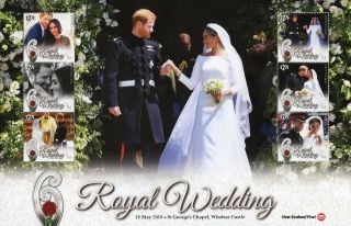 Zealand Nz 2018 Mnh Prince Harry Meghan Royal Wedding 6v M/s Royalty Stamps
