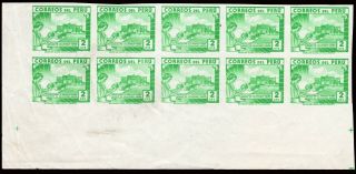 Peru - 2 Cent.  - Bl.  10 - Green - Imperforate - Colonia Inf.  Ancón - Waterlow
