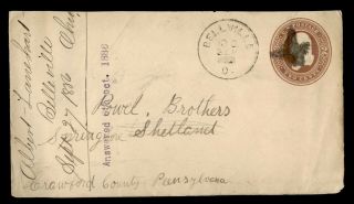 Dr Who 1886 Bellville Oh Fancy Cancel Stationery To Crawford Pa E55238