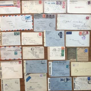 23 Worldwide Passed By Censor / Examiner Ww2 Postal Covers - Ref264