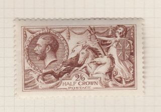 Gb Stamps King George V 1915 2/6d Seahorse De Le Rue 405 Mounted On Page