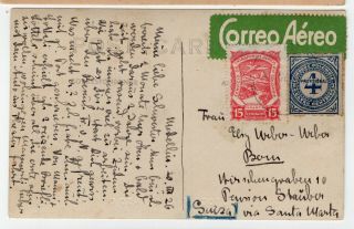 Colombia Scadta Airmail Photo Postcard To Switzerland 1926