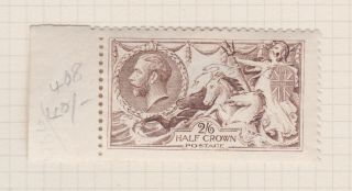 Gb Stamps King George V 1915 2/6d Seahorse De Le Rue 408 Re - Entry Mounted