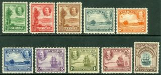 Sg 81/90 Antigua 1932 Set Of 10 Values.  ½d To 5/ -.  Pristine Very Lightly M/m.
