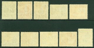 SG 81/90 Antigua 1932 set of 10 values.  ½d to 5/ -.  Pristine very lightly M/M. 2
