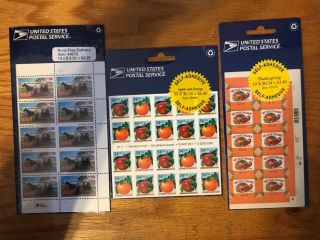 Us Postage Stamps:thanksgiving/rural Delivery/apples & Oranges.  Mnh.  Fv $13.  4