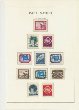 Comprehensive Un Stamps 1951 - 1974 On Leuchtturm Hingeless Album Pages