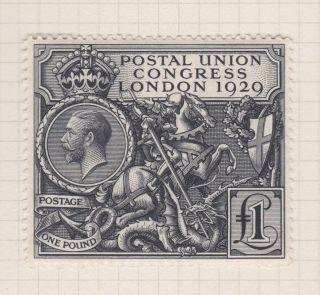 Gb Stamps King George V 1929 Upu £1 Fine Well Centered Mounted On Page