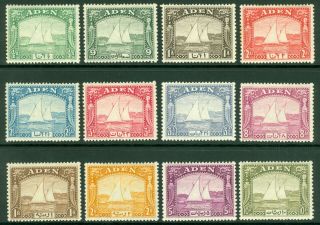 Sg 1 - 12 Aden 1937.  ½a - 10r Set Of 12 Values.  Lightly Mounted Cat £1200