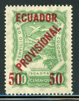 Ecuador Scadta Air Post Mh Selections: Scott C1 50c/10c Green Cv$110,