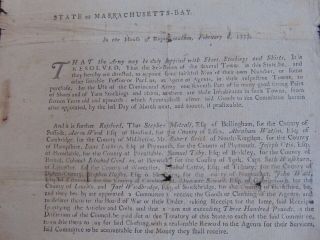 1777 REVOLUTIONARY WAR BROADSIDE - SHOES STOCKINGS & SHIRTS FOR THE ARMY 2