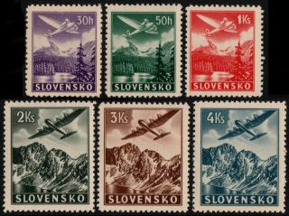 ✔️ Slovakia 1939 - Air Mail - Sc.  C1/c6 Mnh Og [sk048x]