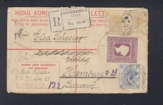 Hong Kong Stationery Cover Uprated 1902 To Germany Hamburg