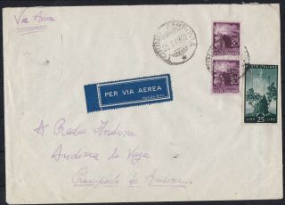 Italy 1949 Cover St.  Air Mail From Torino To Andorra