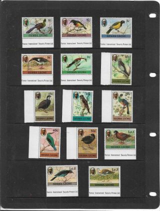 Sierra Leone 1980 Birds Set {no Date Imprint} Sg.  622a - 635a Unmounted - Mnh