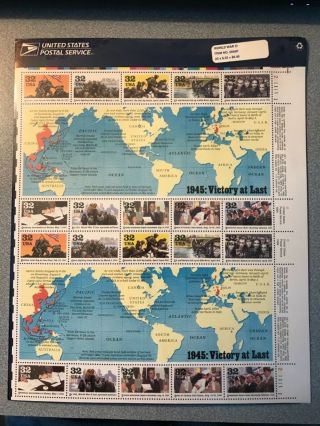1995 - Wwii - Victory At Last - 2981 Full - Mnh - Sheet Of 20 Postage Stamps