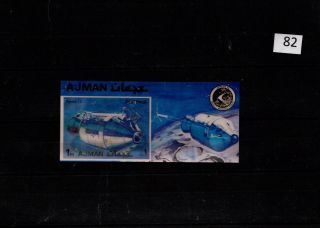 // Ajman - Mnh - Space - Spaceships - Moon - 3d Stamp - Apollo
