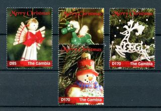 Gambia 2016 Mnh Merry Christmas 4v Set Decorations Ornaments Stamps