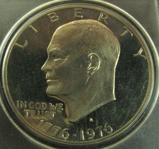1976 - S,  Type 2,  Eisenhower Dollar,  Bicentennial Clad Proof