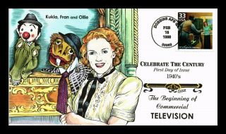 Us Cover Collins Hand Colored Cachet Television 1940s Celebrate Century Fdc