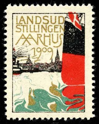 Denmark - Poster Stamp - Aarhus Exhibition 1909 - Valdemar Andersen