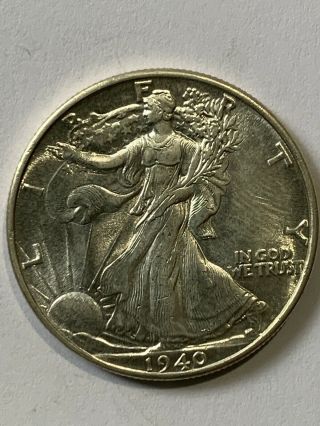 Au 1940 P Liberty Walking Silver Half Dollar Coin
