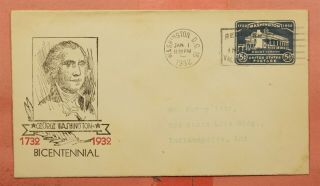 1932 Fdc U528 - 32 George Washington Bicentennial Ioor