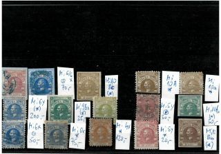 Serbia 1866/68,  Prince Mihailo Lot Stamps From Different Printings,  Mh/ (mh) /used
