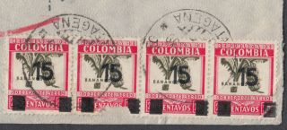 Colombia Airmail to Leipzig; Germany;.  stamps both sides; Cachet; 1939; scans 3