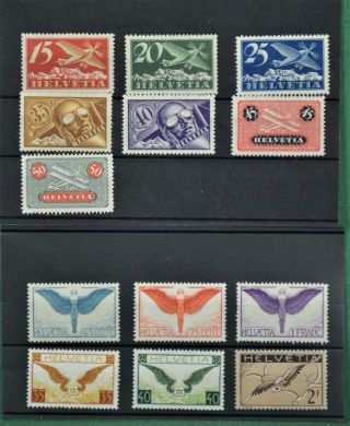 Switzerland Stamps 1923 Air Set 13 Sg 316 - Sg 328 H/m (c125)