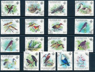 Birds 1983 Zil Elwannyen Sesel Full Set Seychelles Sg 53 - 68 Sc 50 - 65