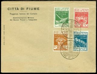 Edw1949sell : Fiume Very Scarce 1920 Complete Set On First Day Cover.