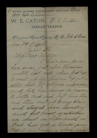 1883 Dakota Territory INDIAN TRADER LETTER Describes Living with Indian Family 2