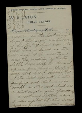 1883 Dakota Territory INDIAN TRADER LETTER Describes Living with Indian Family 4