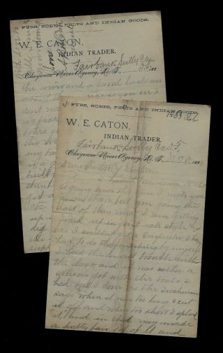 1883 Dakota Territory - Indian Trader Letter,  Describes Living Conditions