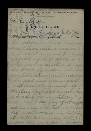 1883 Dakota Territory - INDIAN TRADER LETTER,  Describes Living Conditions 4