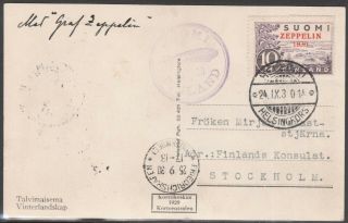 Finland 1930 281 Air Graf Zeppelin Postcard