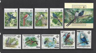 Seychelles 1990s Mnh Bird Topicals,  Range,  Scv $26