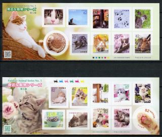 Japan 2018 Mnh Familiar Animals Series 5 Cats 2x 10v S/a M/s Pets Cat Stamps
