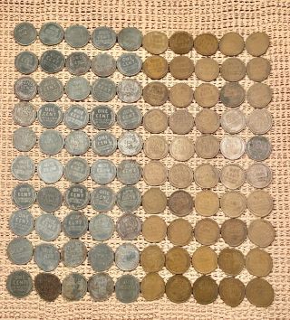 1924 - P Lincoln Wheat Pennies And 1943 Steel War Pennies