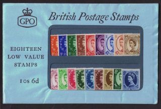 Gb 1960 Gpo Wildings Presentation Pack 18 Values 10s/6d.