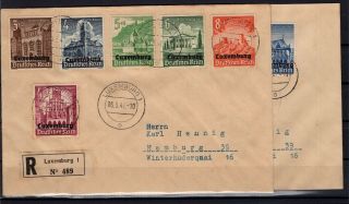P120023/ Luxembourg German Occ.  / Mi 33 / 41 On 2 Covers