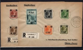 P120021/ Luxembourg Ger Occ / Mi 17/20–25/29 - 31/32 On Covers 167 E